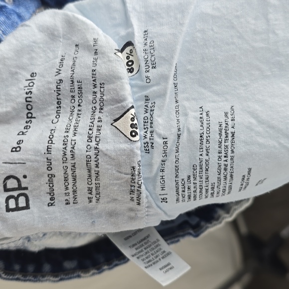 BP Ripped Nonstretch Denim Cutoff Shorts Size 26 ( 4 ) Blue Bleached Wash NWT - Picture 9 of 13